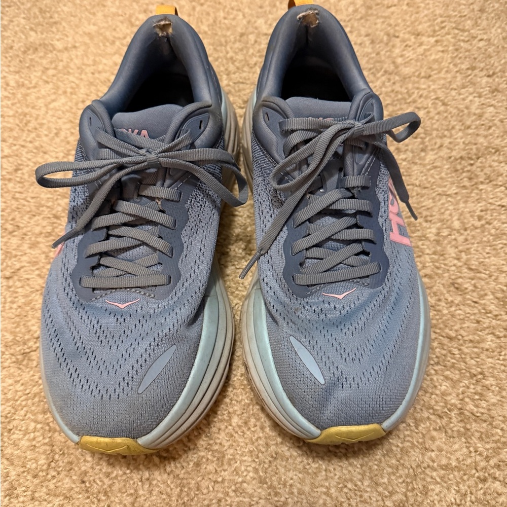 Hoka Women's Blue and Yellow Sneakers